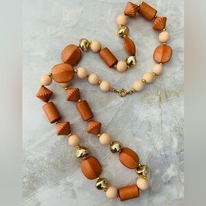 Vintage Faux Terracotta Beaded Necklace